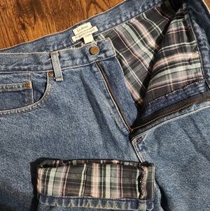 L.L. Bean Original Fit Relaxed Flannel-lined denim jeans Women’s size 12 regular